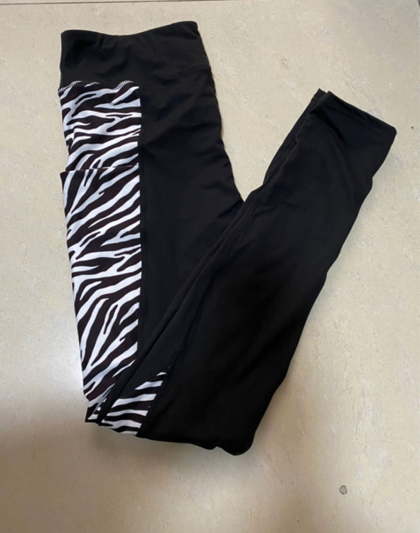 V Shape Zebra Print Pocket Leggings