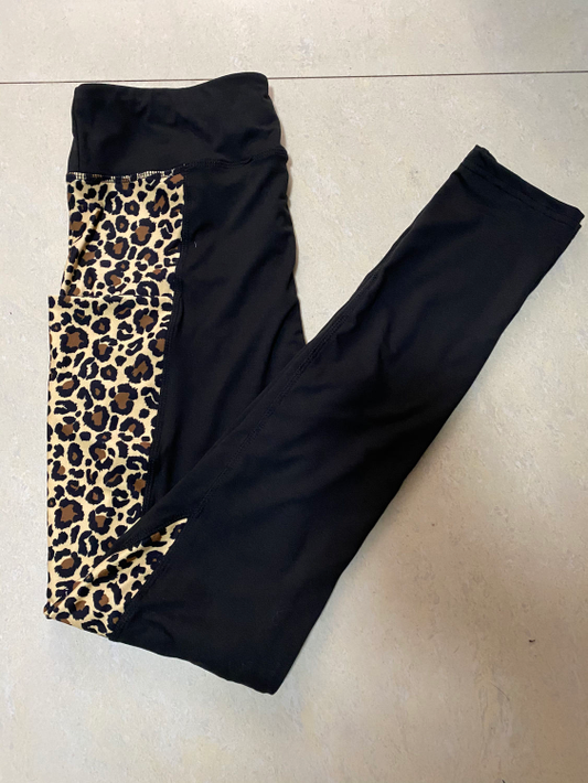 V Shape Leopard Print Pocket leggings