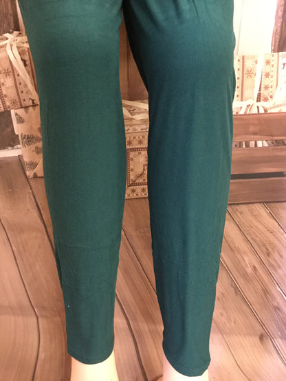 Plus 1X 3X Classic Leggings- Green