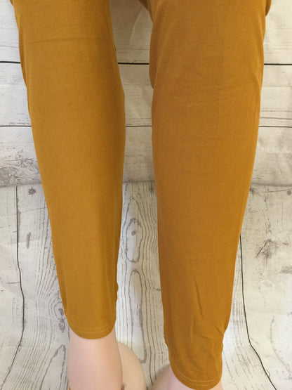 Plus 1X3X Classic Leggings- Mustard