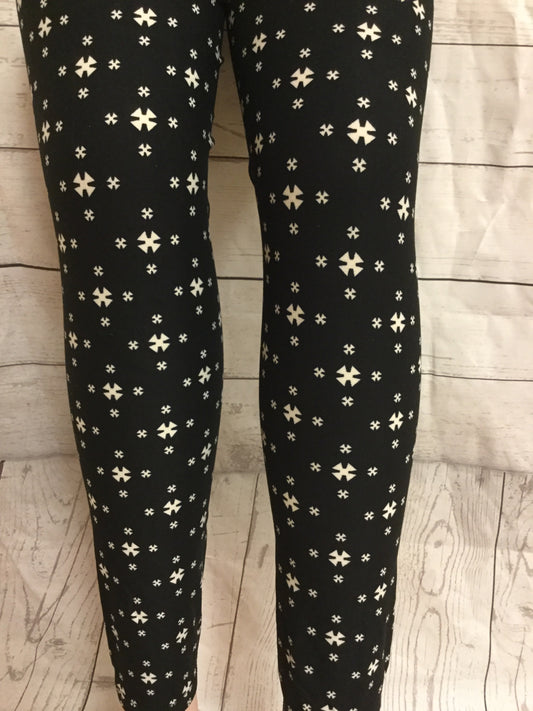 Ninja Black Star Printed Leggings