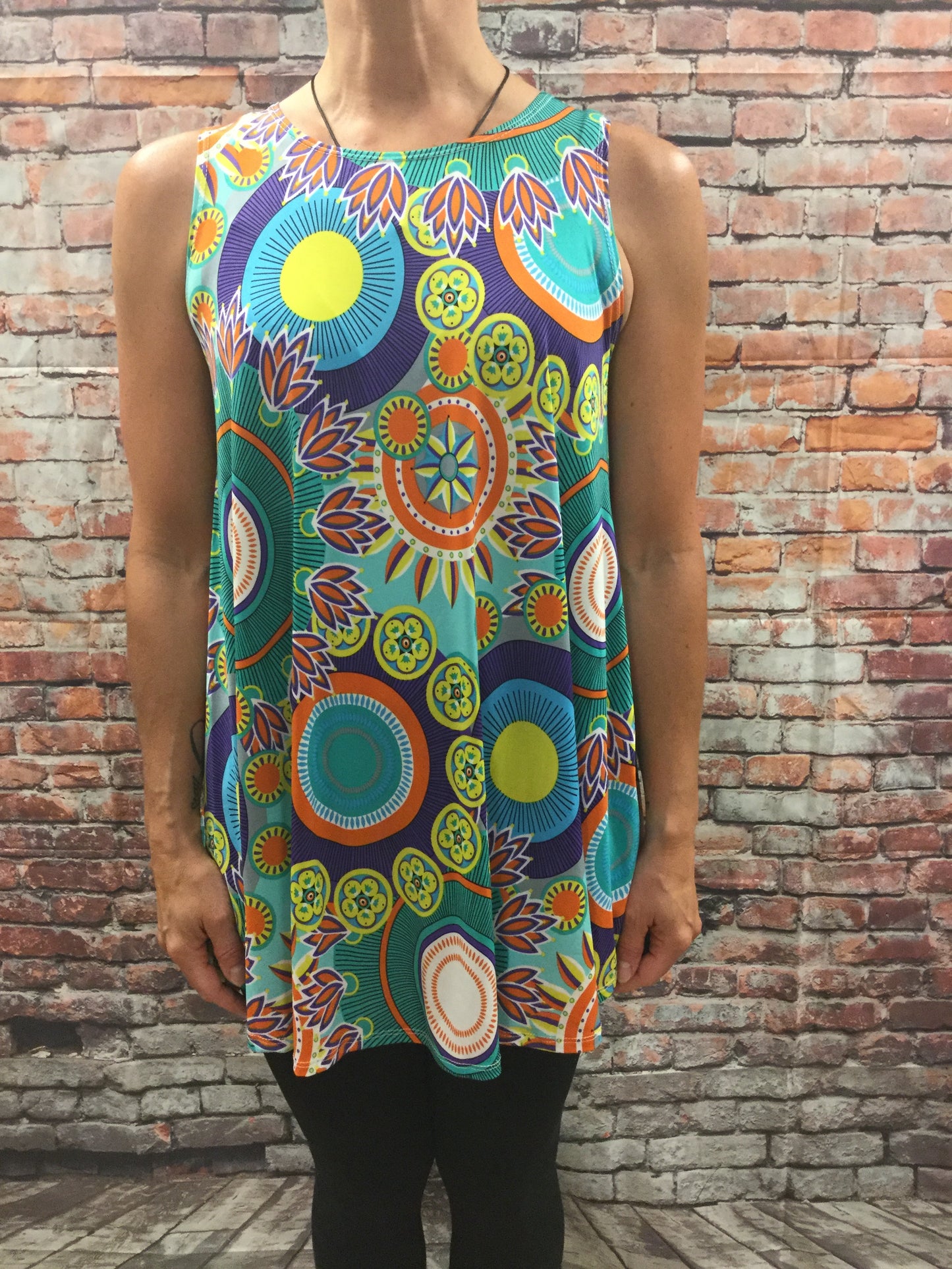 Multi Pattern Sleeveless Tunic