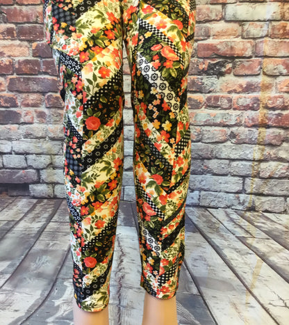 Printed Leggings "Patchworking Zag"