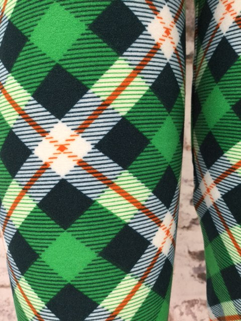 Saint Patrick's Plaid Printed Leggings