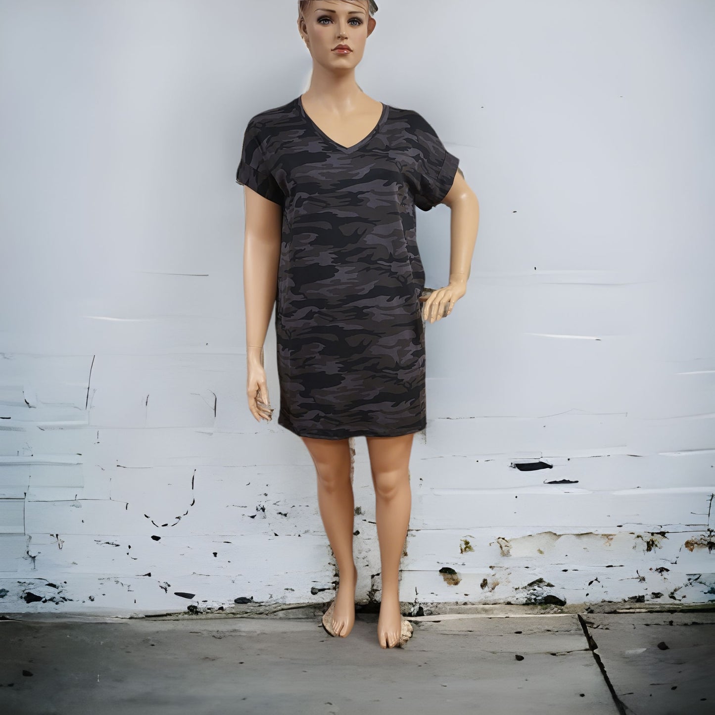 Plus Size Colored Camouflage Dress