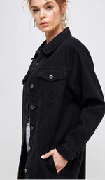 Long Black Denim Jacket