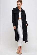 Long Black Denim Jacket