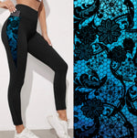 V Shaped Pocket Leggings "Teacher" "Paws" " Guitar" "Lace"