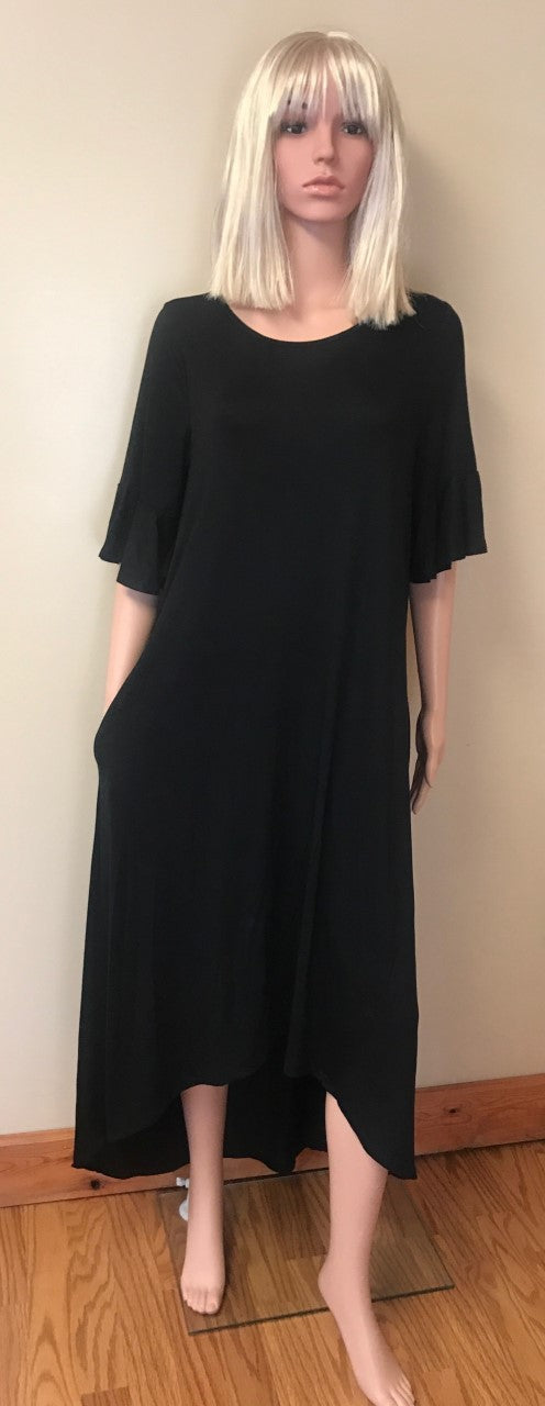 High Low Ruffled Sleeve Dress