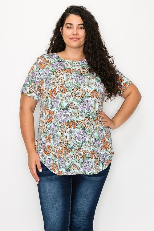 Plus Size Silky Floral Top
