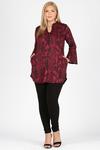 Plus Burgundy Snakeskin Print Tunic with Bell Sleeve