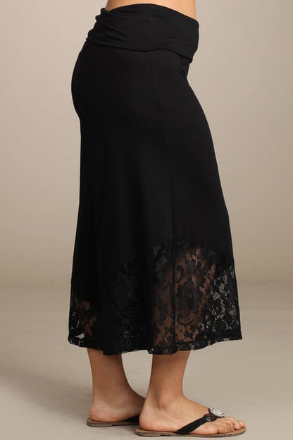 Plus Size Lace Gaucho Pants