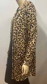 Tan Leopard Print Mid Length Cardigan