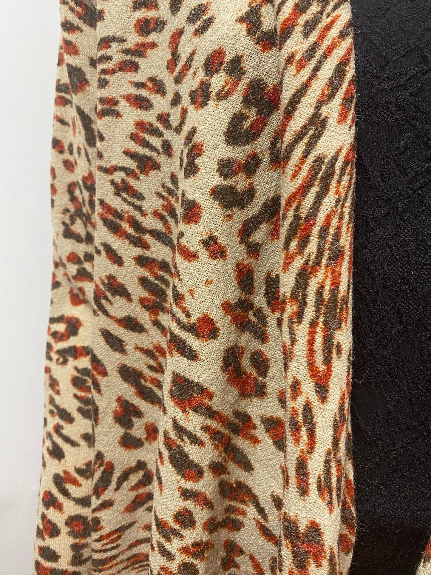 Rust Animal Print 2-1 Cardigan with Button Accent