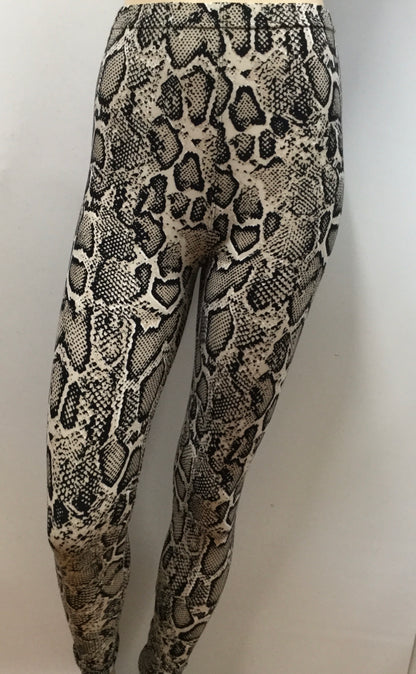 Printed Leggings "Khaki Snakeskin"