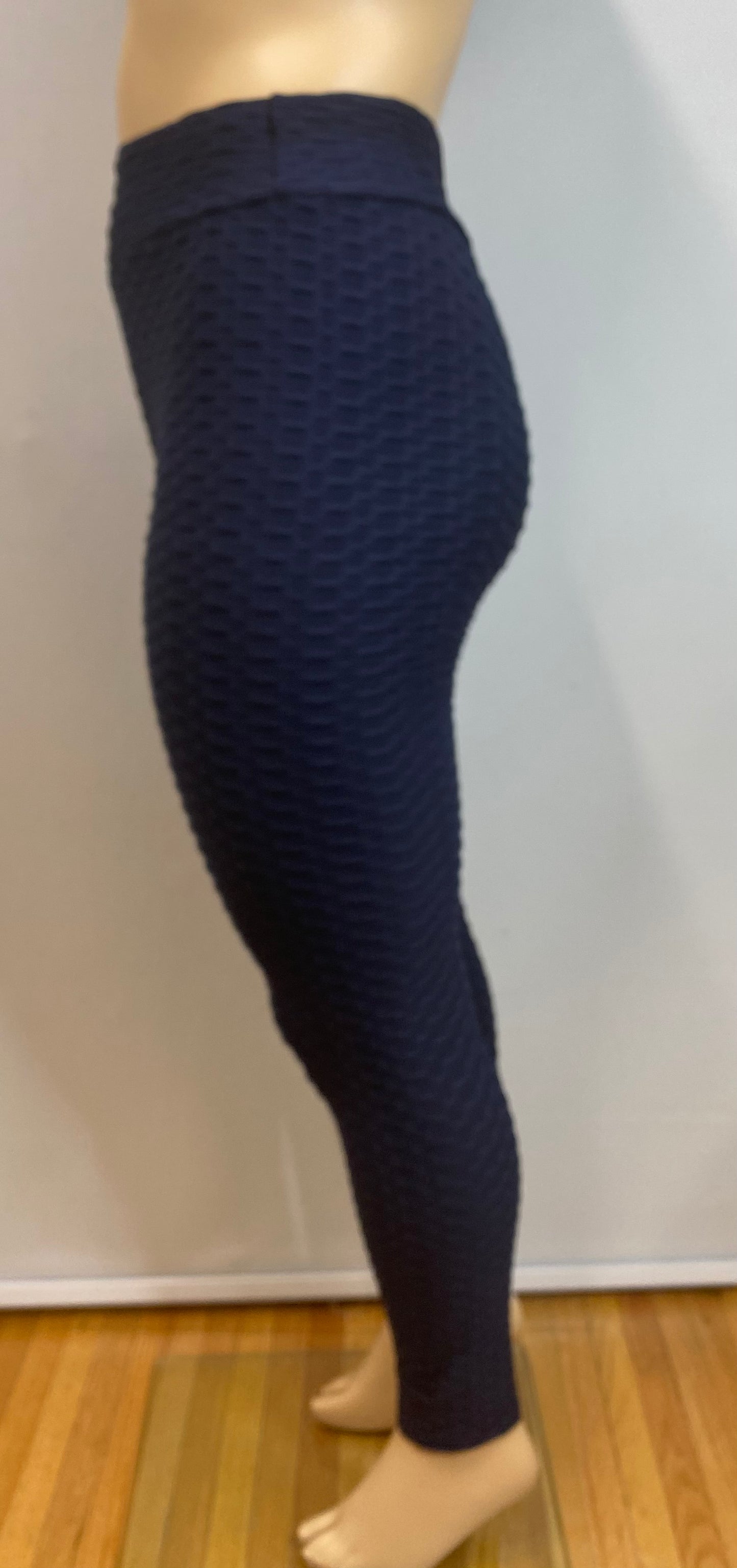 Extra Plus Textured Honeycomb Navy Shaping Leggings