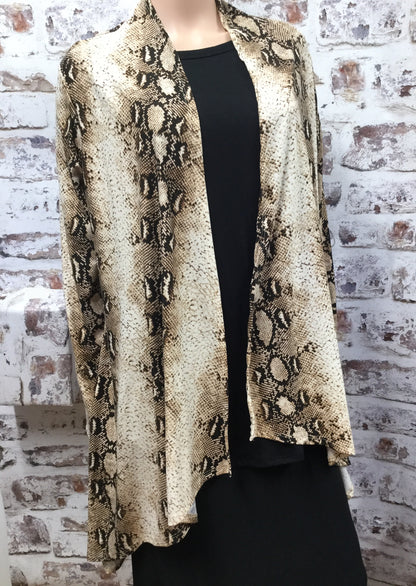 Plus Tan Snake Print Cardigan