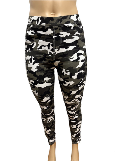 Plus Light Camo Denim Joggers