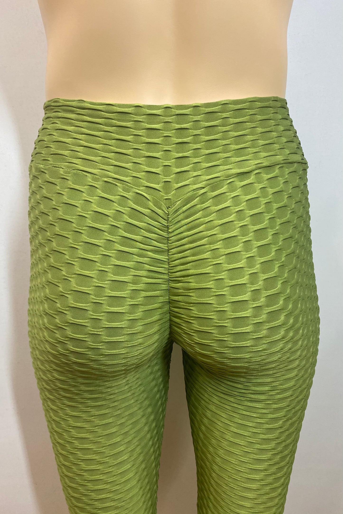 Plus Honeycomb Green Leggings