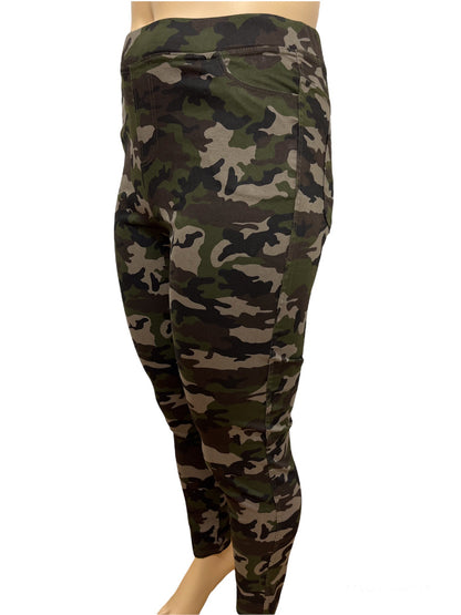 Plus Size Olive Camo Denim Pants