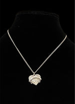 Hair Dresser Rhinestoned Heart Necklace