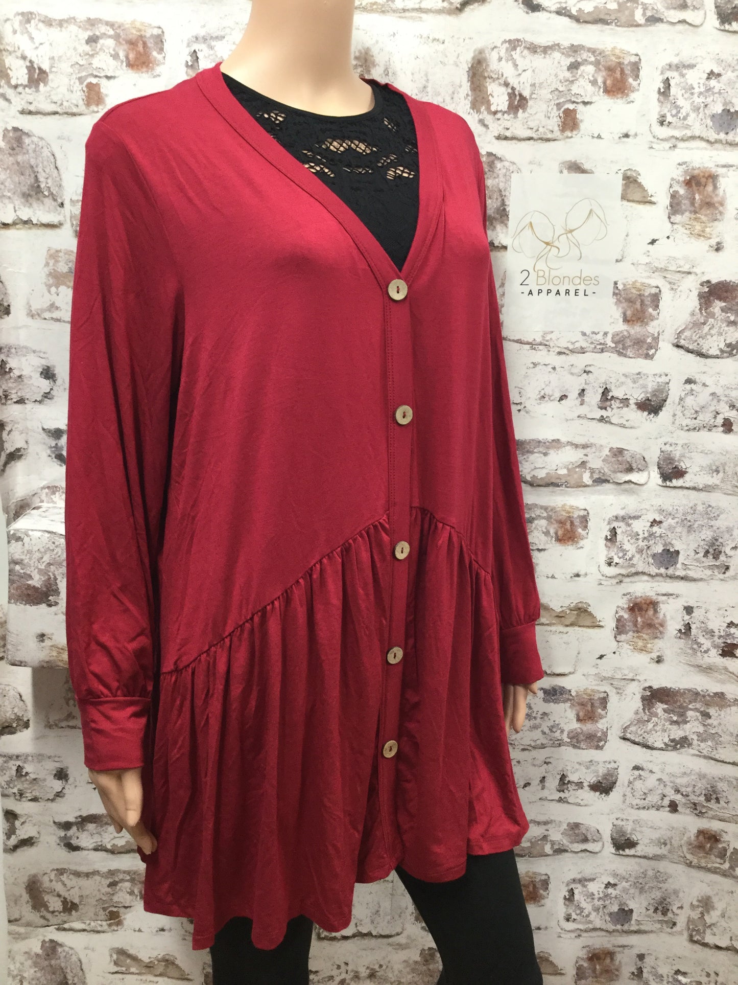 Plus Size Tunic with Button Accent