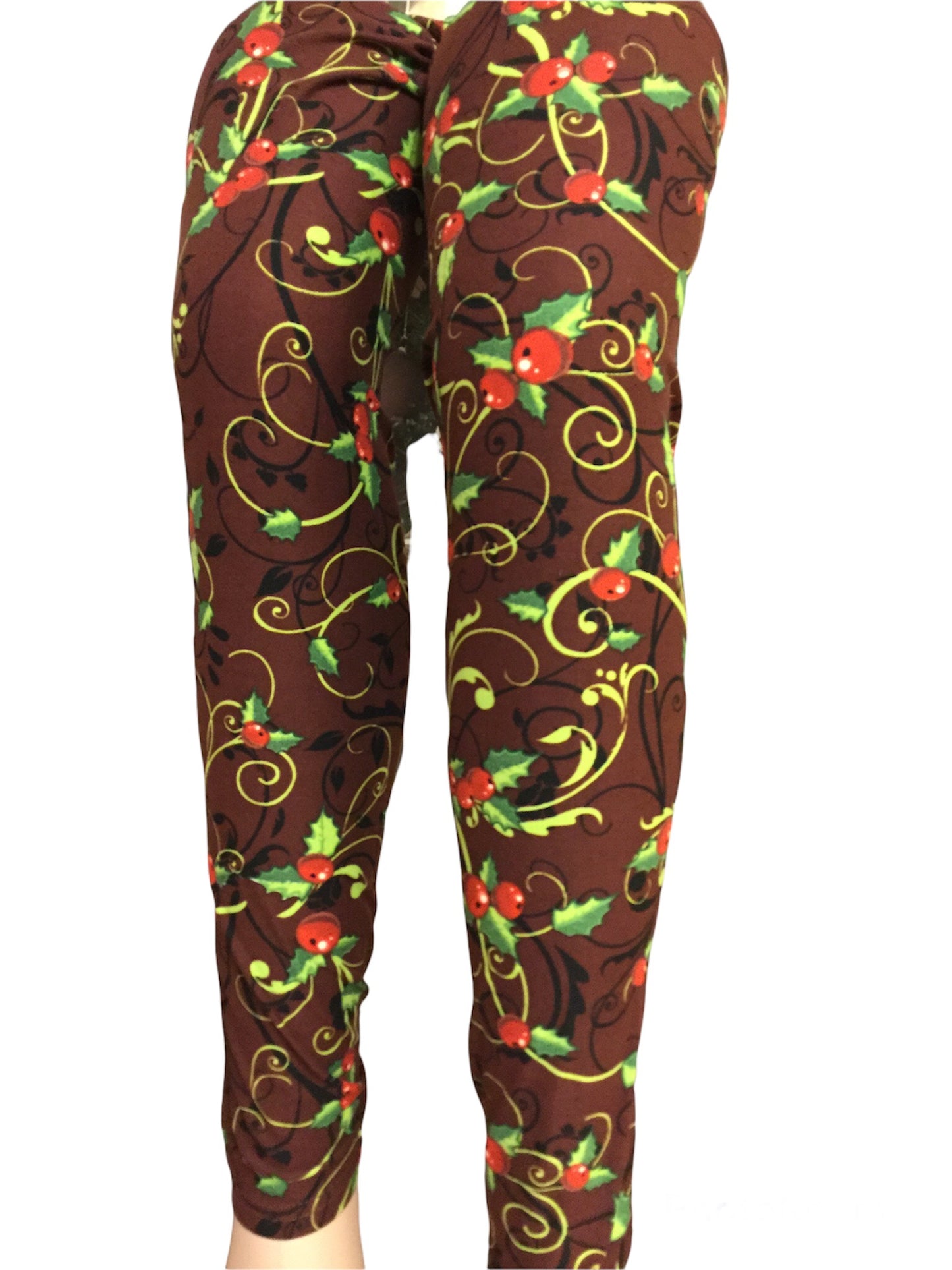 Christmas Holly Printed Leggings