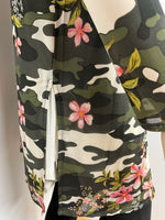 Sheer Long Sleeve Camo Floral Duster