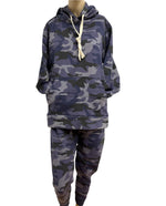 Blue Camo Drawstring Sweatpants