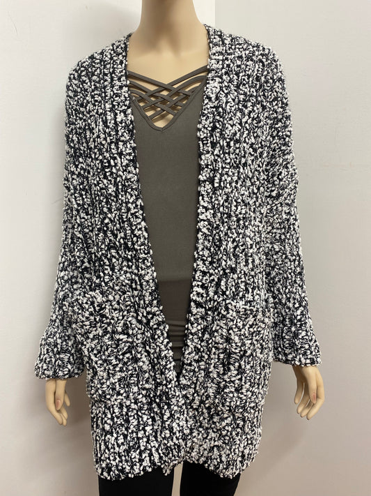 Long Popcorn Cardigan w/ Pockets