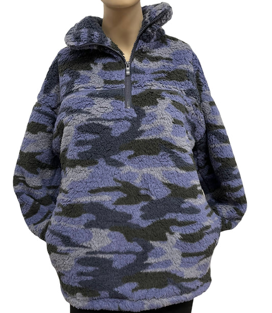 Navy Camo Super Soft Pull Over Seat Jacket