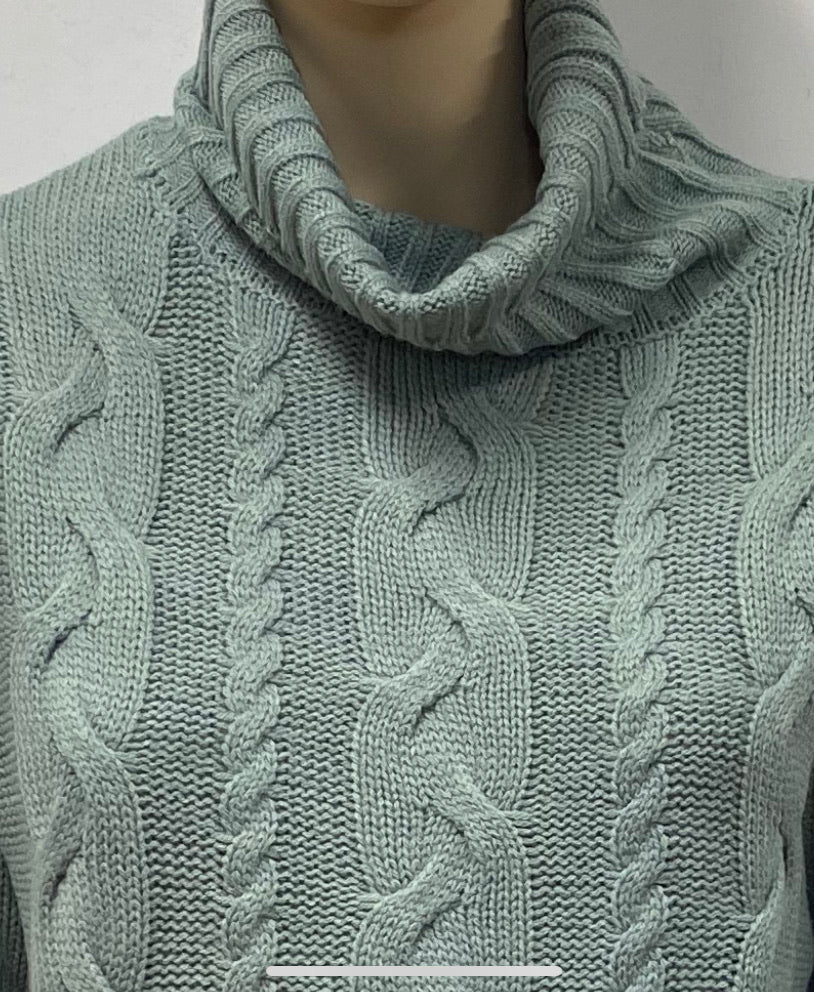 Braided Front Turtleneck Sweater