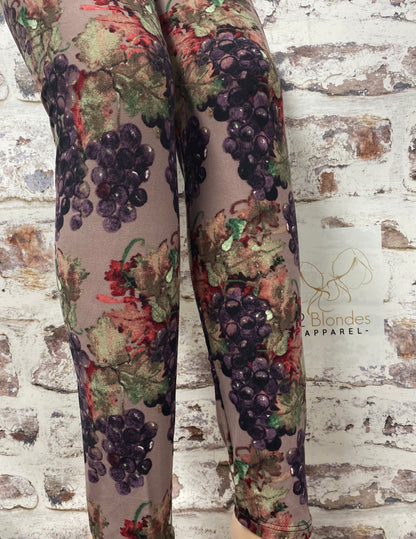 Printed Leggings "These Are Grapes"