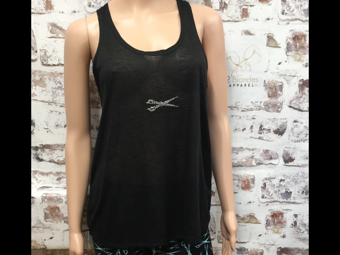 Stylist Tank Top with Scissor Accent