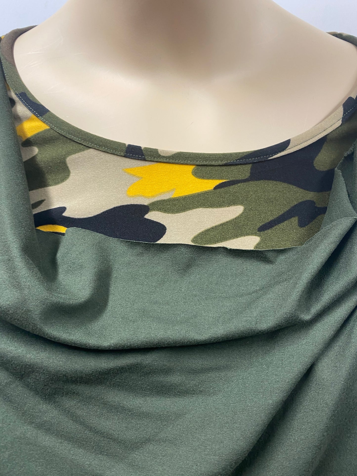 Camo Top with Yellow Trim