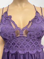 Plus Size Lavender Lace Front Tank Top