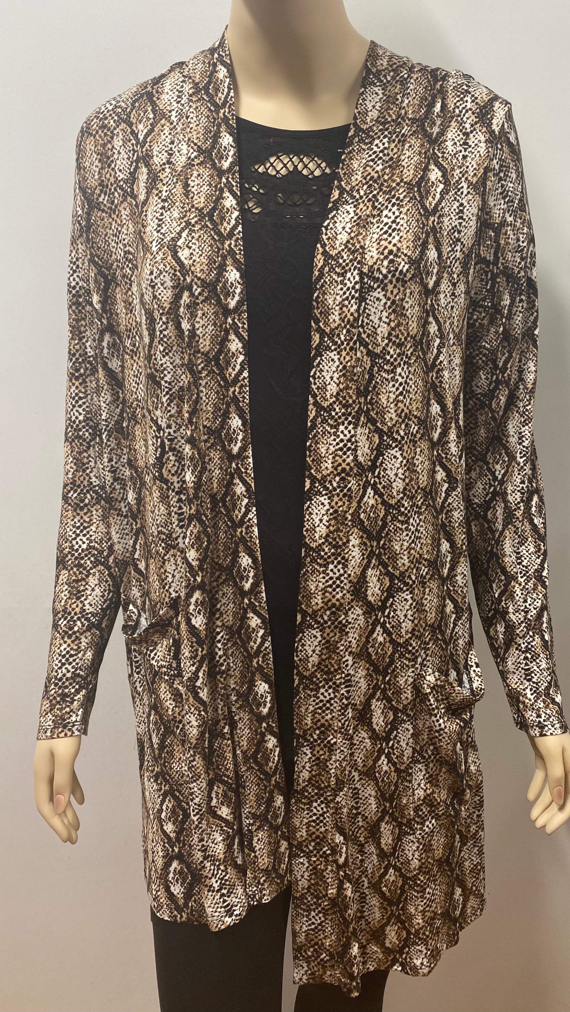 Snakeskin print sale cardigan