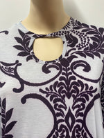 Gray and Purple Printed Tunic