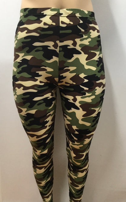 Plus Leggings "Olive Camo"