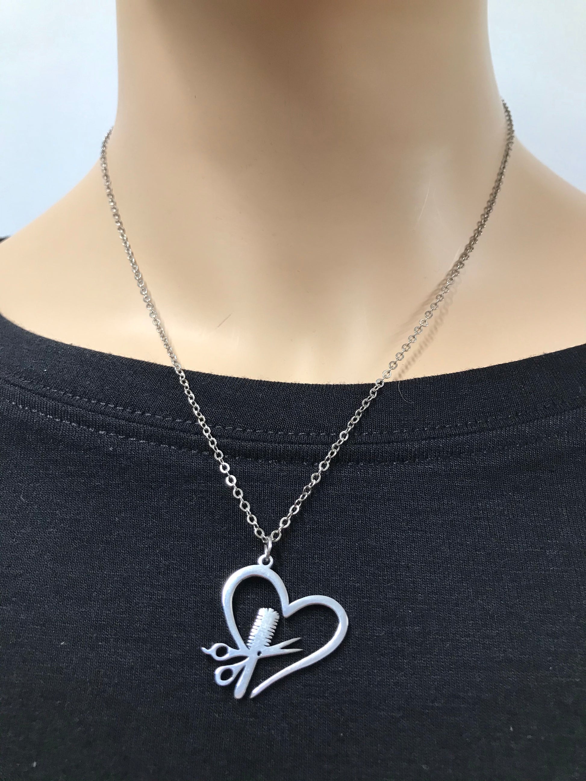 Scissor and Brush Open Heart Necklace – 2 Blondes Apparel