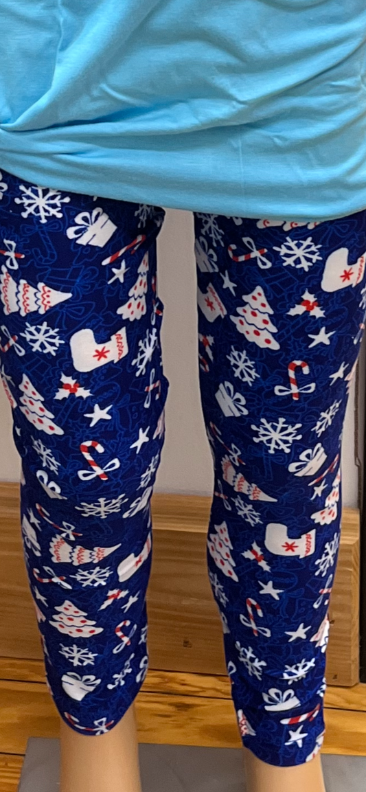 Girls Snowflakes and Gifts Leggings