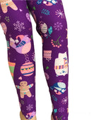 Purple Fun Christmas Print Leggings