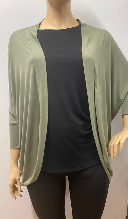 Plus Size Lt Olive Wrap Cardigan