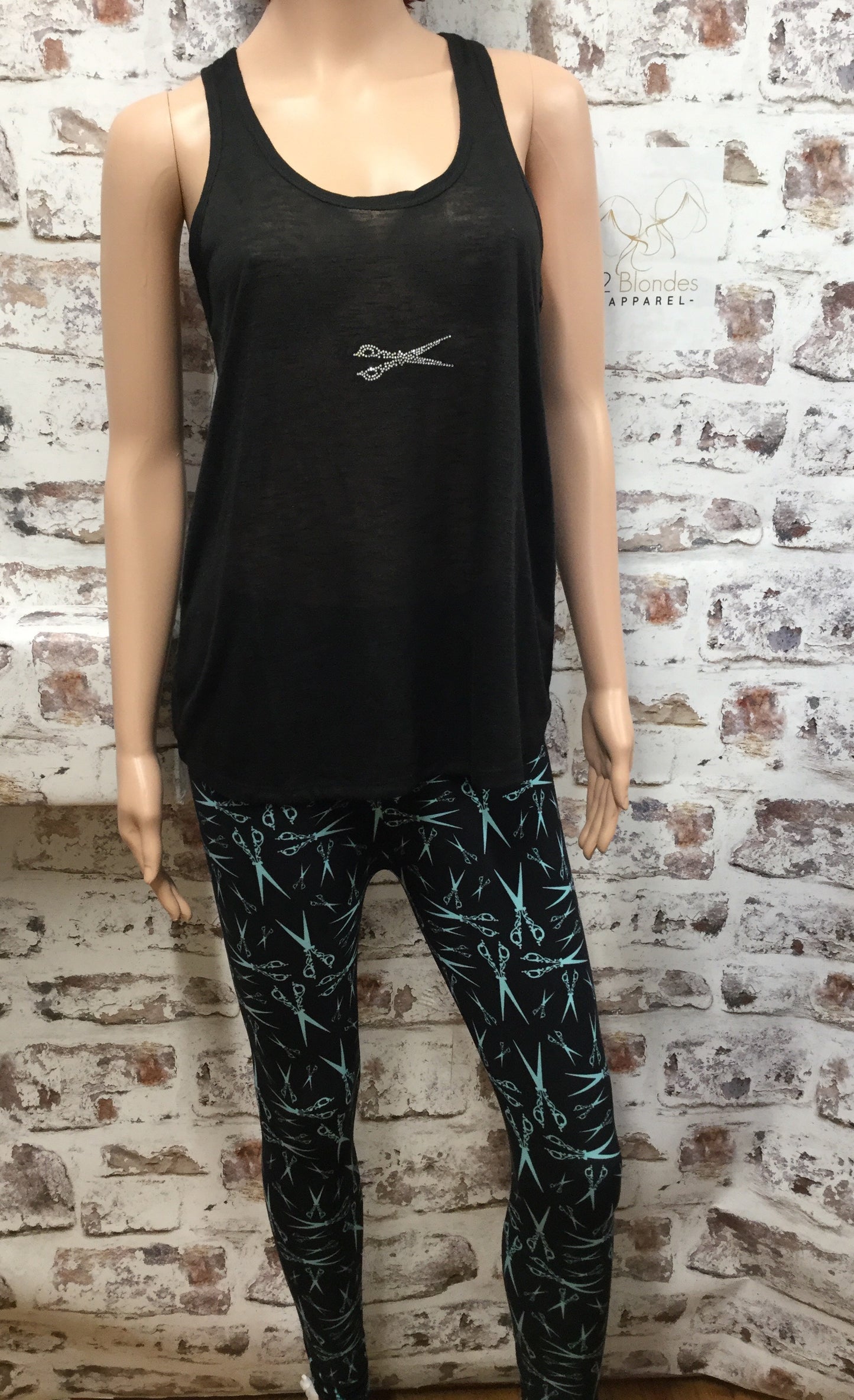 Stylist Tank Top with Scissor Accent