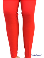 Plus 1X 3X Classic Solid Leggings - Red