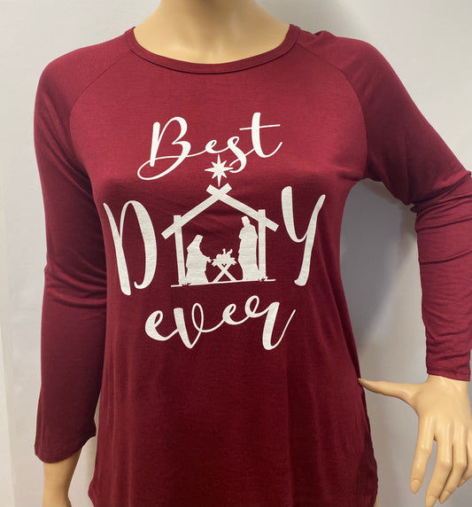 Burgundy Best Day Ever Top