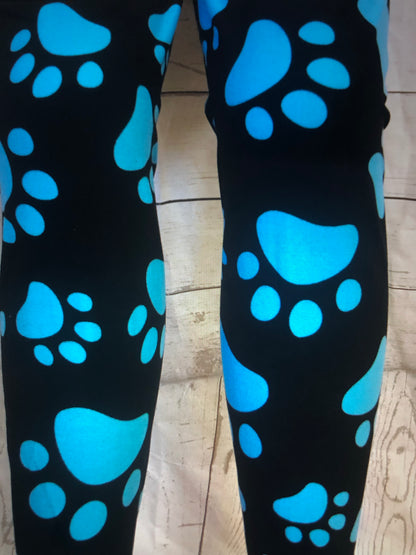 Printed Leggings "Blue Paw"