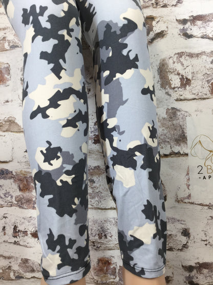 Printed Leggings "Light Blue and White Camo