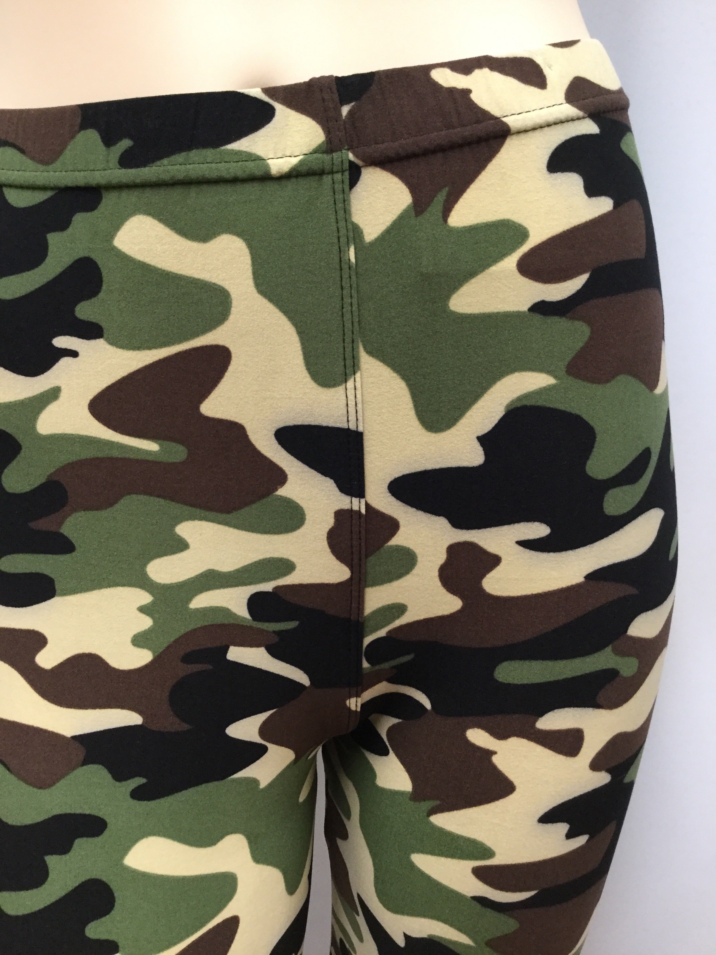 Haylu_ Women's Military print elastic high waist pants