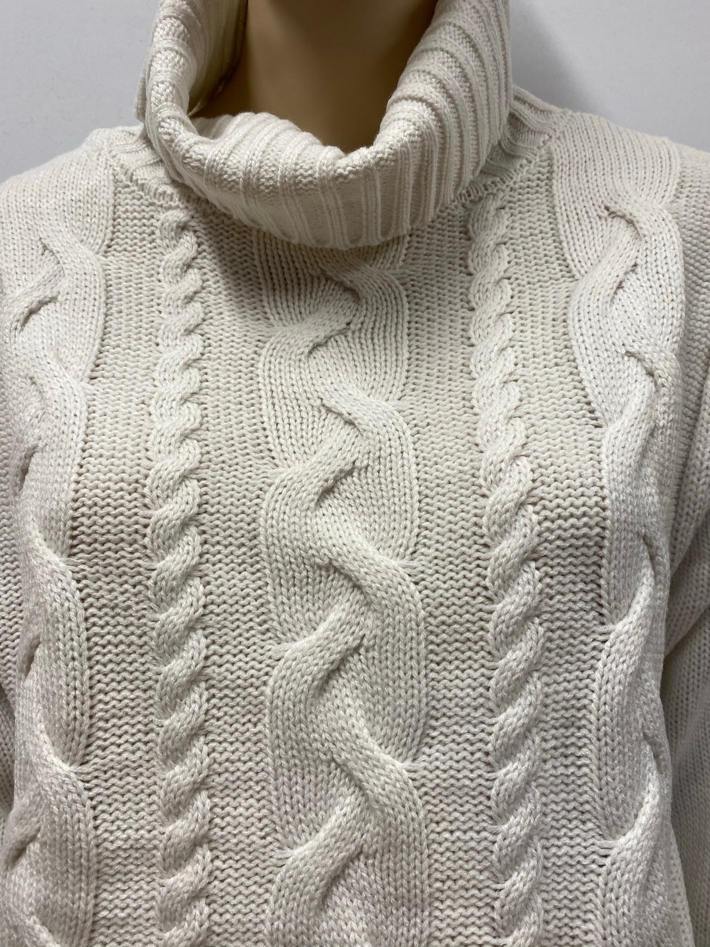 Braided Front Turtleneck Sweater